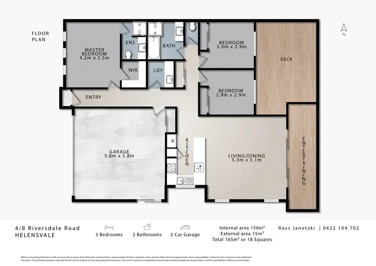 Floorplan of Homely semi-detached listing, 8 Riverstone Road, Helensvale QLD 4212