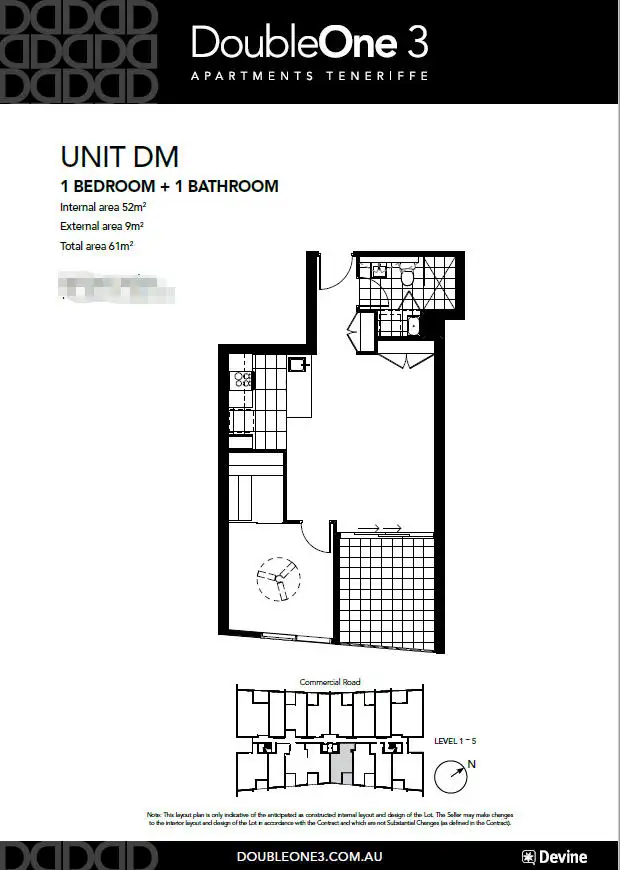 Floorplan of Homely unit listing, 416/113 Commercial Road, Teneriffe QLD 4005