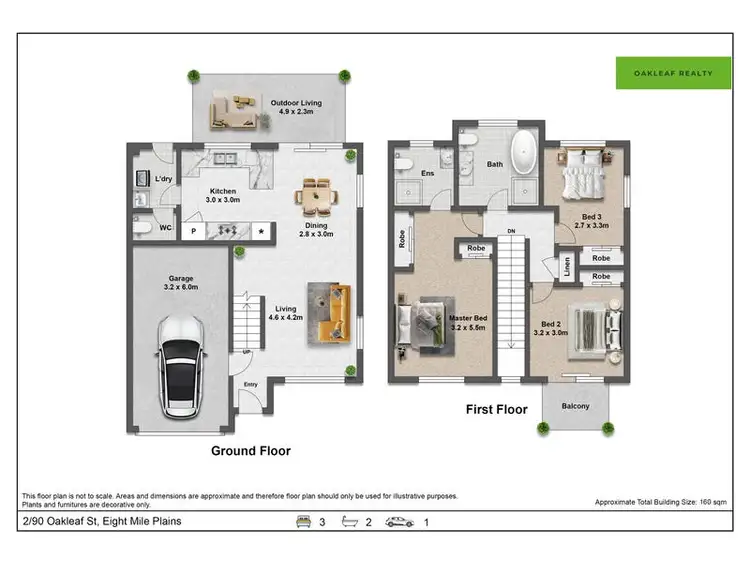 Floorplan of Homely townhouse listing, 2/90 Oakleaf Street, Eight Mile Plains QLD 4113