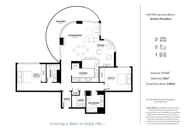 Floorplan of Homely apartment listing, U10C/30 Laycock Street, Surfers Paradise QLD 4217