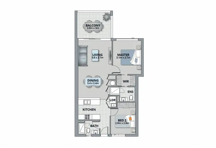 Floorplan of Homely apartment listing, 156/54 Slobodian Avenue, Eight Mile Plains QLD 4113