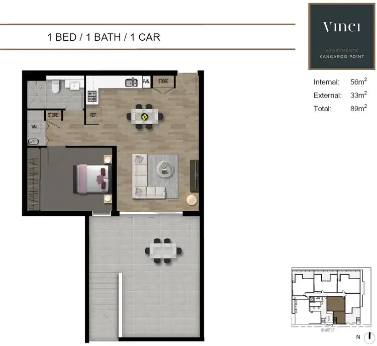 Floorplan of Homely unit listing, ID:21162703/105 Wharf Street, Kangaroo Point QLD 4169