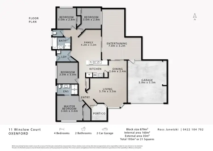 Floorplan of Homely house listing, 11 Winslow Court, Oxenford QLD 4210