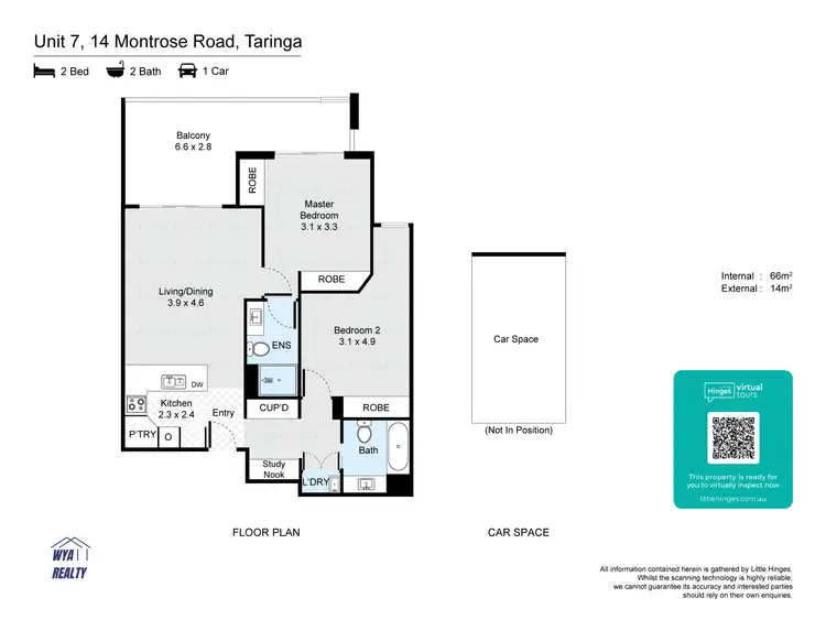 Floorplan of Homely apartment listing, ID:21163469/14 Montrose Road, Taringa QLD 4068