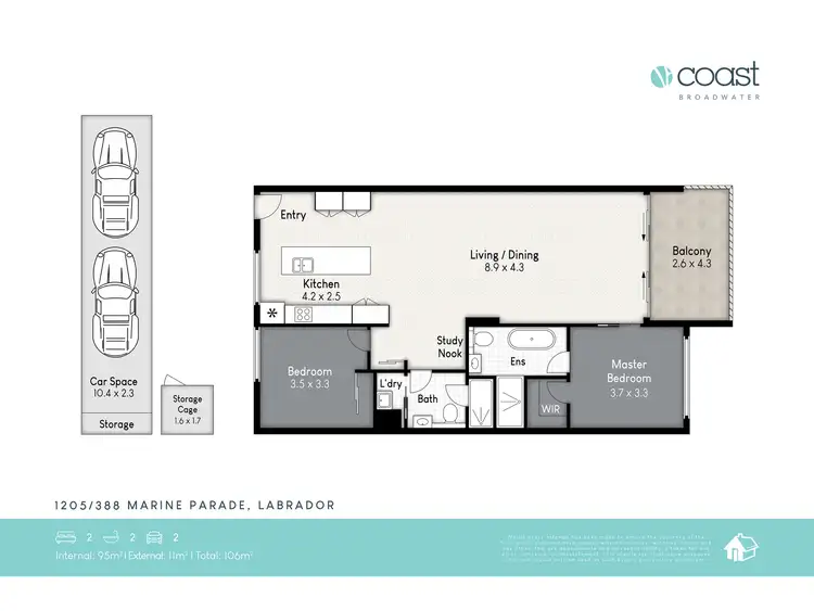 Floorplan of Homely unit listing, ID:21163623/388 Marine Parade, Labrador QLD 4215
