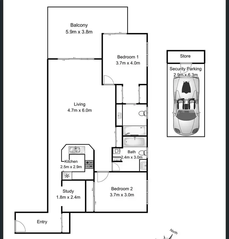 Floorplan of Homely unit listing, 34/40 Nathan Avenue, Ashgrove QLD 4060