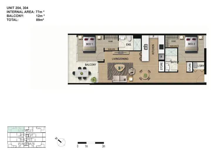 Floorplan of Homely apartment listing, ID:21164020/78 Berwick Street, Fortitude Valley QLD 4006