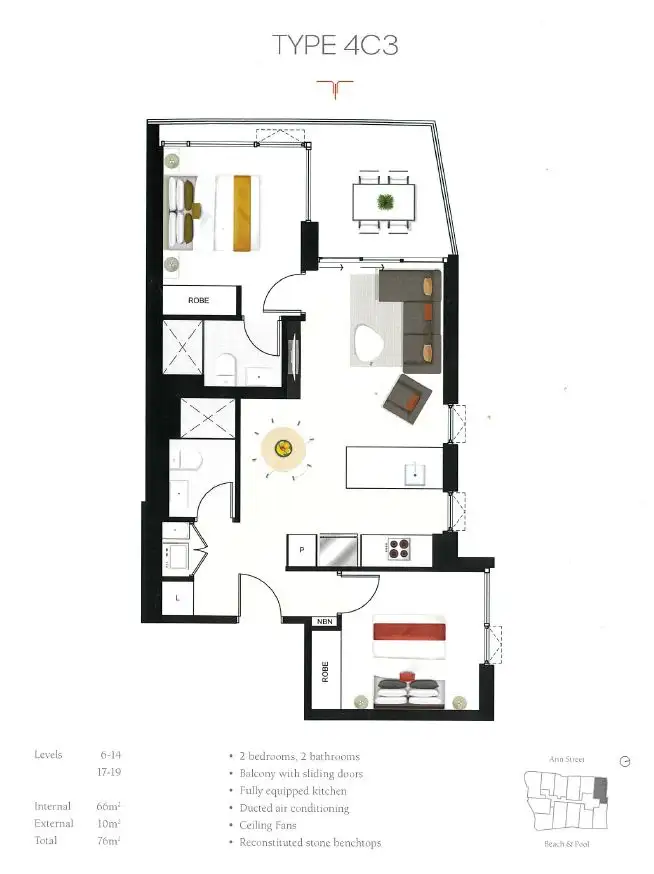 Floorplan of Homely apartment listing, 42012/1033 Ann Street, Newstead QLD 4006