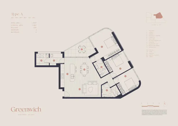 Floorplan of Homely apartment listing, ID:21165028/1 Aruma Street, Surfers Paradise QLD 4217