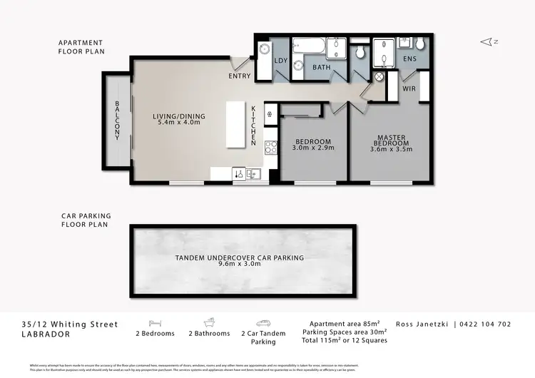 Floorplan of Homely unit listing, 35/12 Whiting Street, Labrador QLD 4215