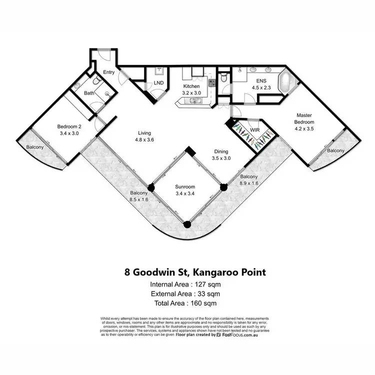 Floorplan of Homely unit listing, ID:21165142/8 Goodwin Street, Kangaroo Point QLD 4169