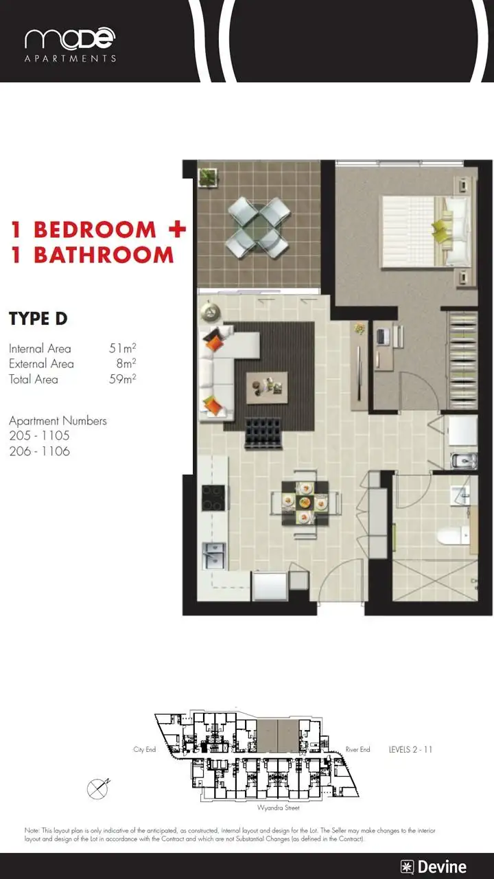 Floorplan of Homely apartment listing, L3/42 Wyandra, Newstead QLD 4006