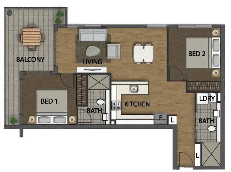 Floorplan of Homely unit listing, ID:21165414/17 Carl Street, Woolloongabba QLD 4102