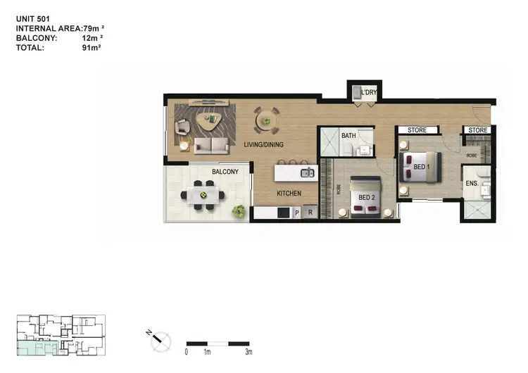 Floorplan of Homely apartment listing, ID:21165620/78 Berwick Street, Fortitude Valley QLD 4006