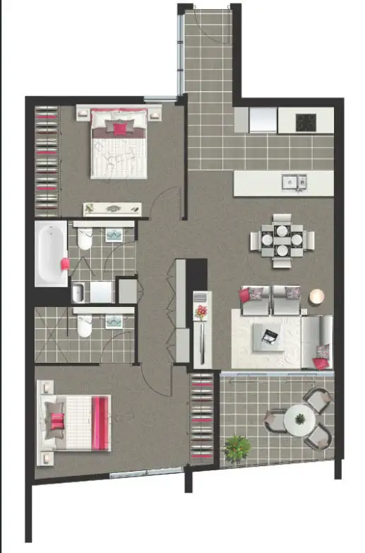 Floorplan of Homely unit listing, 104/113 Commercial Road, Teneriffe QLD 4005