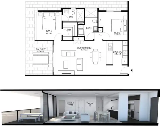 Floorplan of Homely apartment listing, 59 Latham Street, Chermside QLD 4032