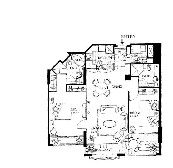 Floorplan of Homely apartment listing, ID:21075543/32 Macrossan Street, Brisbane City QLD 4000