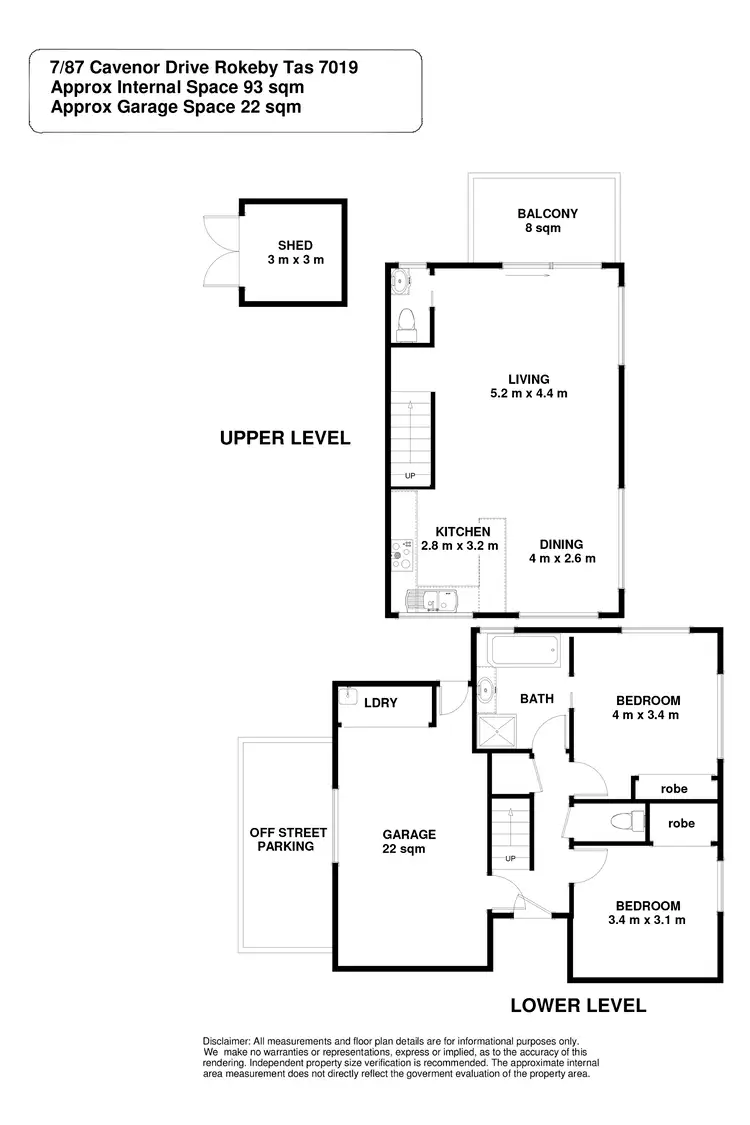 Floorplan of Homely townhouse listing, 7/87 Cavenor Drive, Rokeby TAS 7019