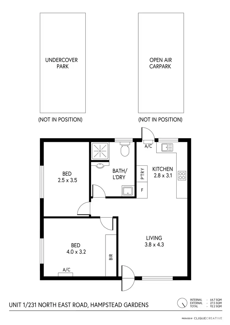 Floorplan of Homely unit listing, 1/231 North East Road, Hampstead Gardens SA 5086
