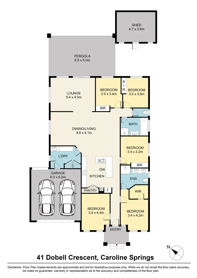 Floorplan of Homely house listing, 41 Dobell Cres, Caroline Springs VIC 3023