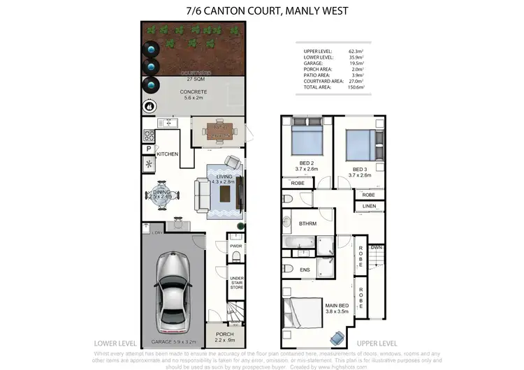 Floorplan of Homely townhouse listing, 7/6 Canton Court, Manly West QLD 4179