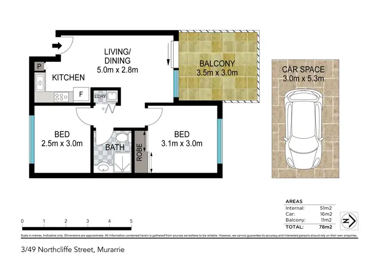 Floorplan of Homely unit listing, 3/49 Northcliffe Street, Murarrie QLD 4172