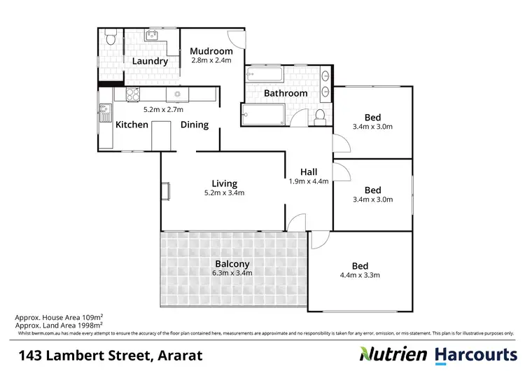 Floorplan of Homely house listing, 143 Lambert Street, Ararat VIC 3377