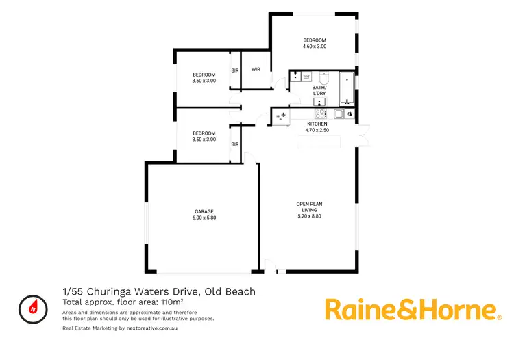 Floorplan of Homely house listing, 1/55 Churinga Waters Drive, Old Beach TAS 7017