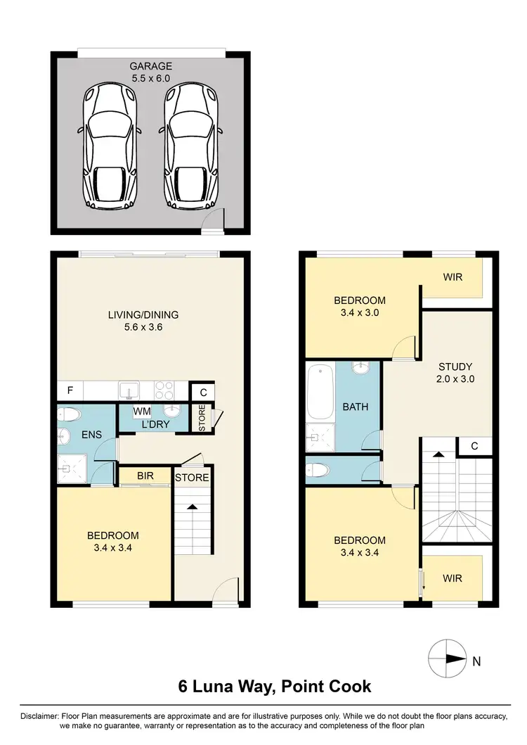 Floorplan of Homely townhouse listing, 6 Luna Way, Point Cook VIC 3030