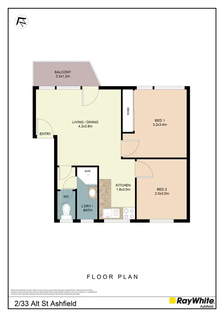 Floorplan of Homely apartment listing, 2/33 Alt Street, Ashfield NSW 2131