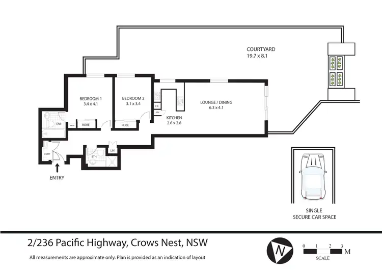 Floorplan of Homely apartment listing, 2/236 Pacific Highway, Crows Nest NSW 2065