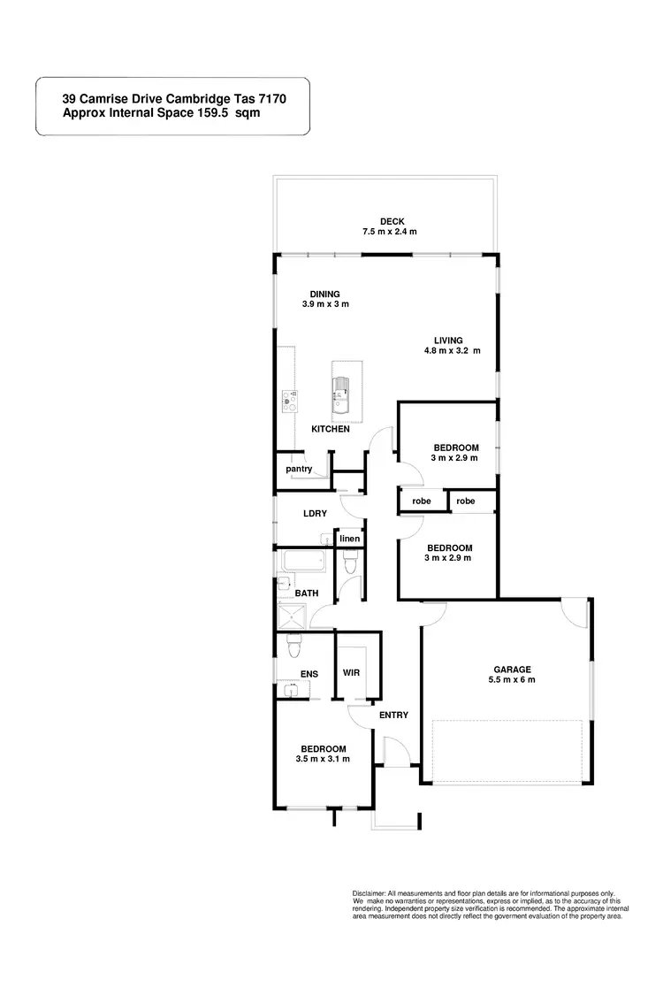 Floorplan of Homely house listing, 39 Camrise Drive, Cambridge TAS 7170