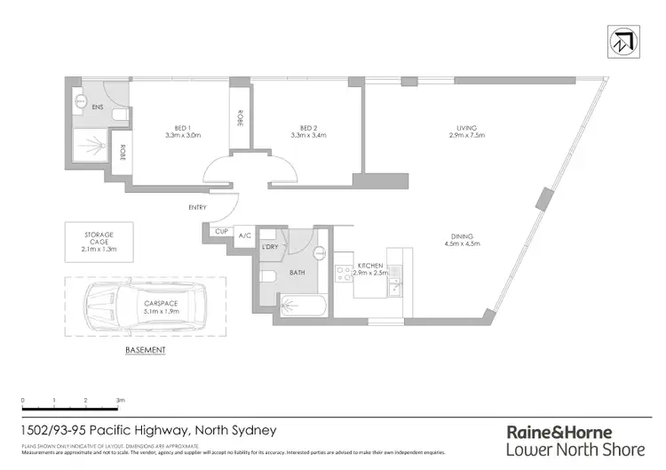 Floorplan of Homely apartment listing, 1502/93 Pacific Highway, North Sydney NSW 2060