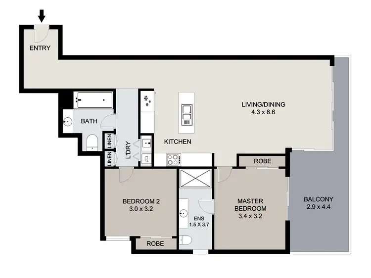 Floorplan of Homely apartment listing, 244/75 Central Lane, Gladstone Central QLD 4680