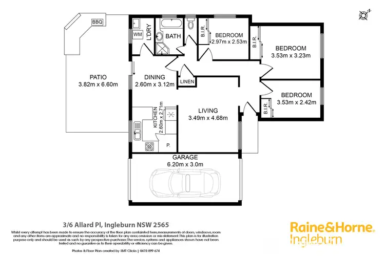 Floorplan of Homely villa listing, 2/6 Allard Place, Ingleburn NSW 2565