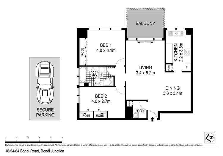Floorplan of Homely apartment listing, 16/54-64 Bondi Road, Bondi Junction NSW 2022