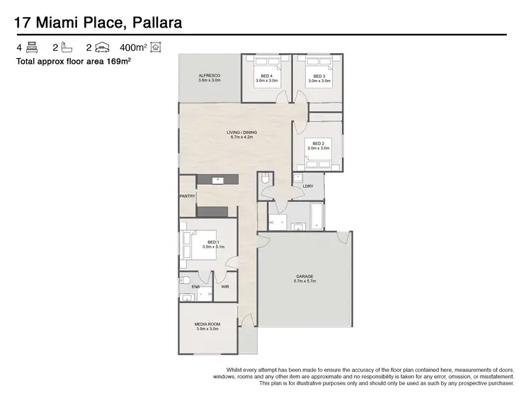 Floorplan of Homely house listing, 17 Miami Place, Pallara QLD 4110