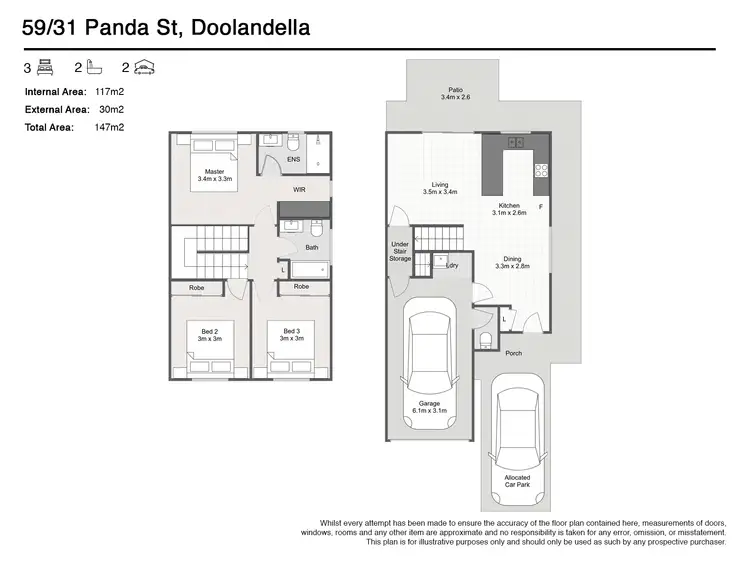 Floorplan of Homely townhouse listing, 59/31 Panda Street, Doolandella QLD 4077