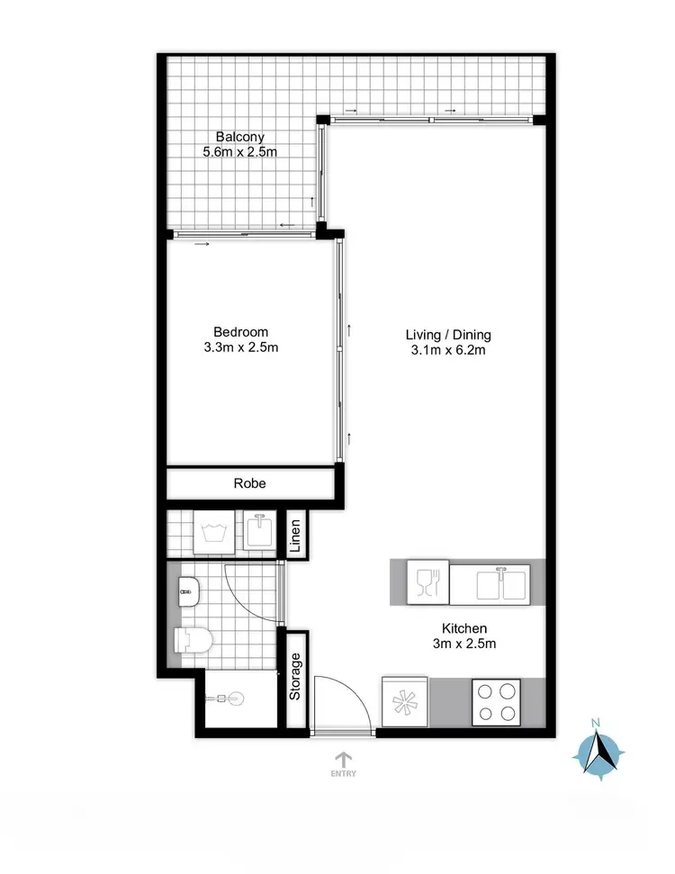 Floorplan of Homely apartment listing, 204D/30 Barr Street, Camperdown NSW 2050