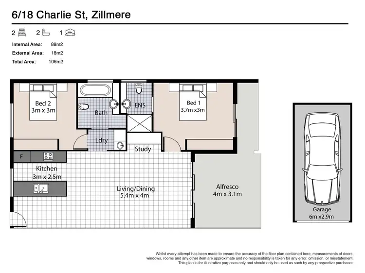 Floorplan of Homely unit listing, 6/18 Charlie Street, Zillmere QLD 4034