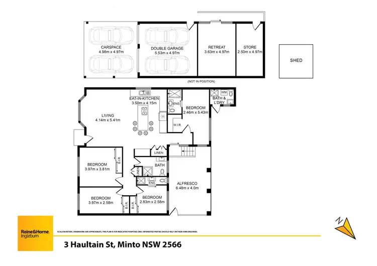 Floorplan of Homely house listing, 3 Haultain Street, Minto NSW 2566