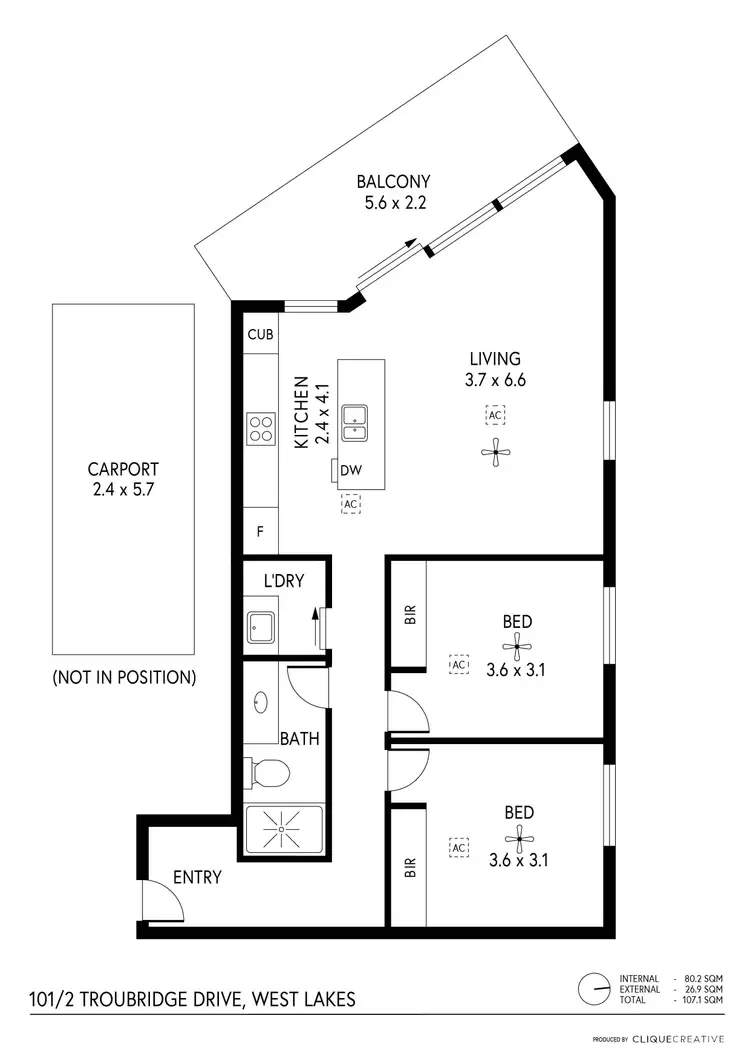 Floorplan of Homely apartment listing, 101/2 Troubridge Drive, West Lakes SA 5021
