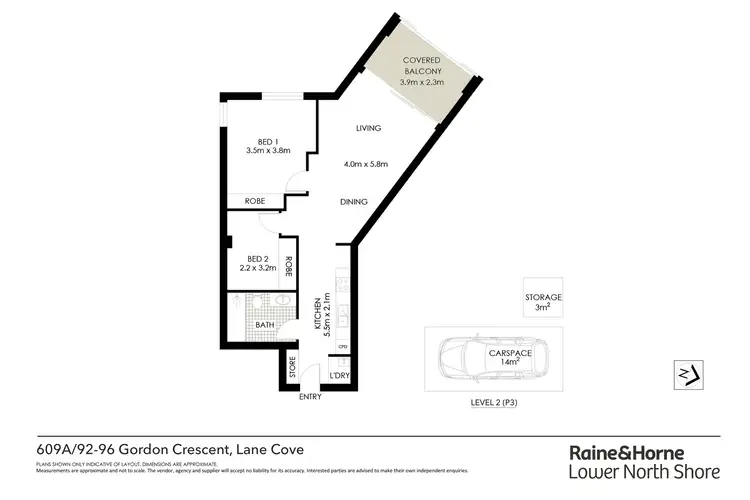 Floorplan of Homely apartment listing, 609A/7-13 Centennial Avenue, Lane Cove NSW 2066