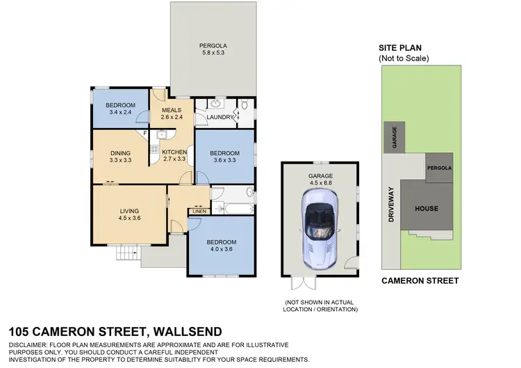 Floorplan of Homely house listing, 105 Cameron Street, Wallsend NSW 2287