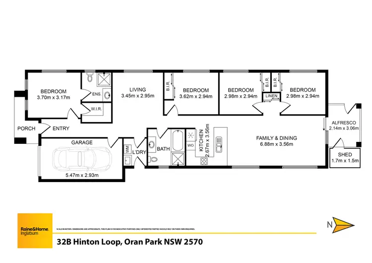 Floorplan of Homely house listing, 32B Hinton Loop, Oran Park NSW 2570