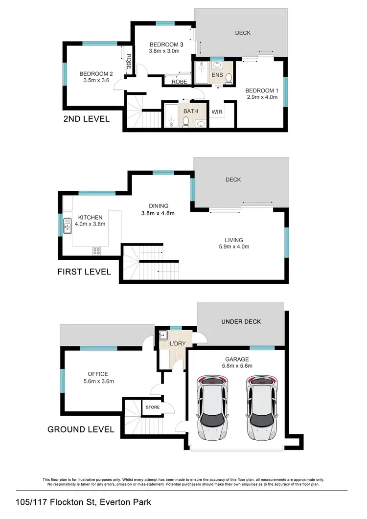Floorplan of Homely townhouse listing, 105/117 Flockton Street, Everton Park QLD 4053