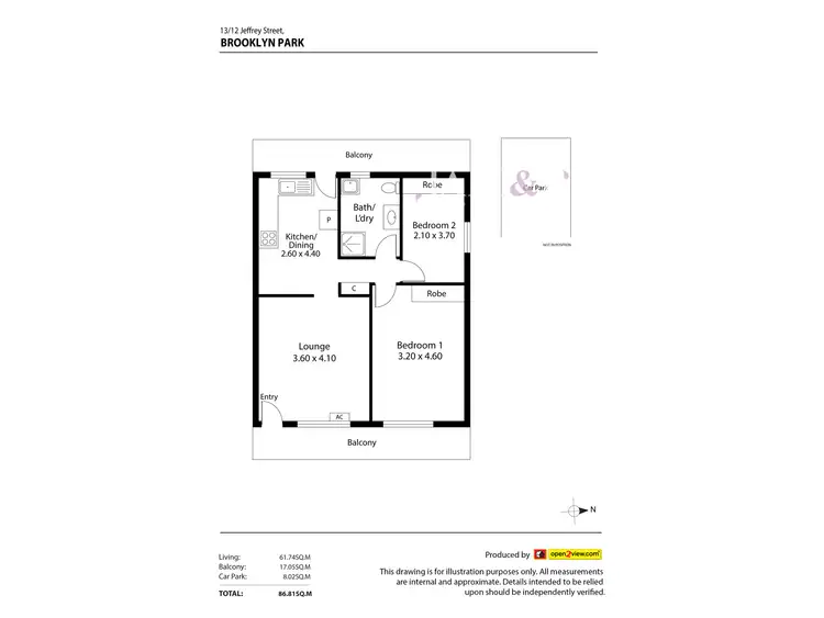 Floorplan of Homely unit listing, 13/12 Jeffrey Street, Brooklyn Park SA 5032