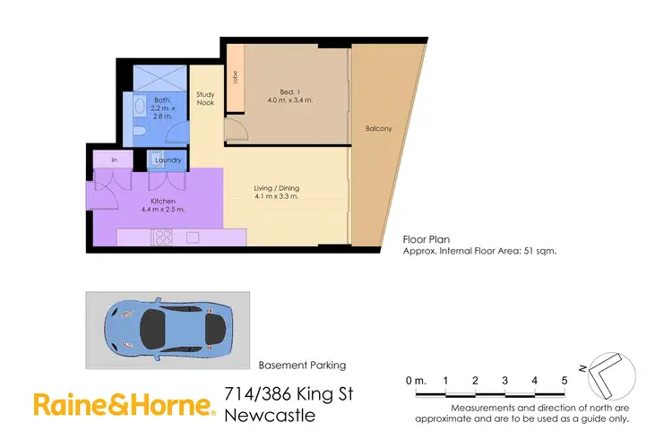 Floorplan of Homely unit listing, 714/386 King Street, Newcastle NSW 2300