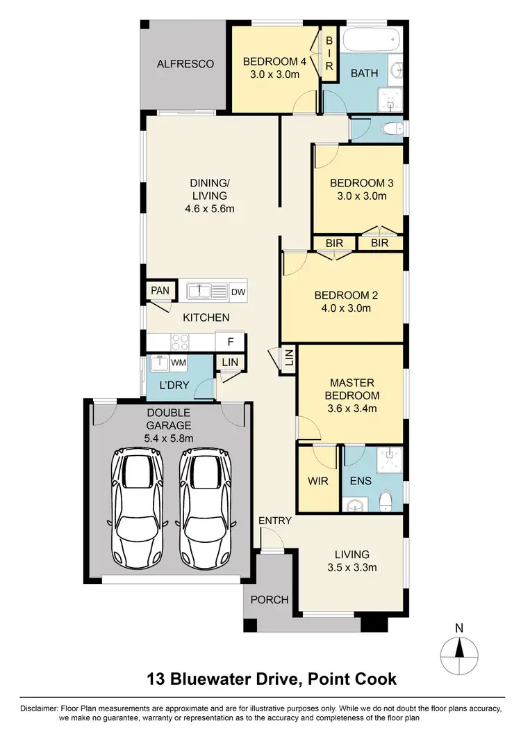 Floorplan of Homely house listing, 13 Bluewater Drive, Point Cook VIC 3030
