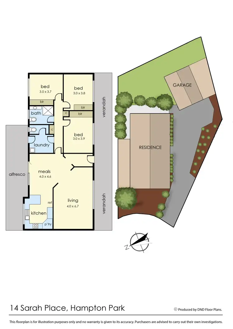 Floorplan of Homely house listing, 14 Sarah Place, Hampton Park VIC 3976